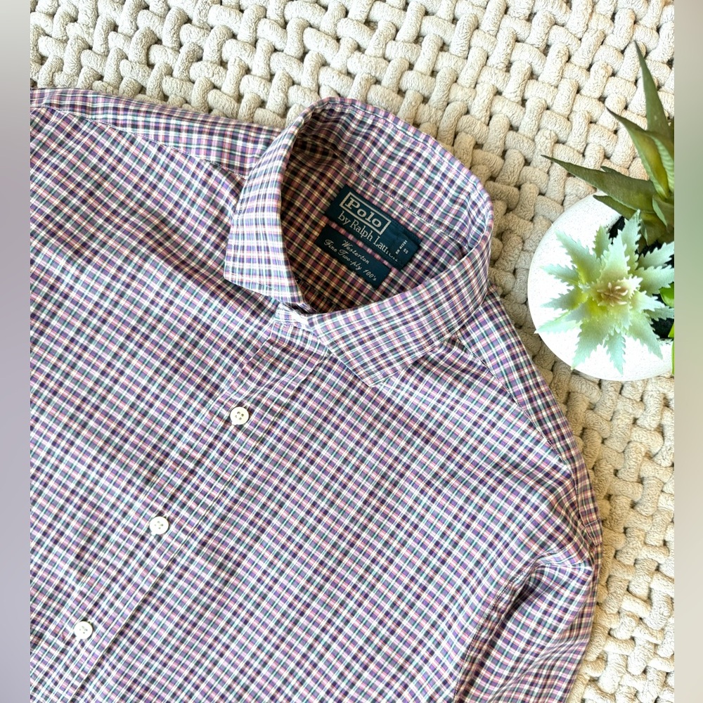 Ralph Lauren | Polo Vintage Westerton Fine 2-Ply 100s Dress Shirt Plaid | Medium